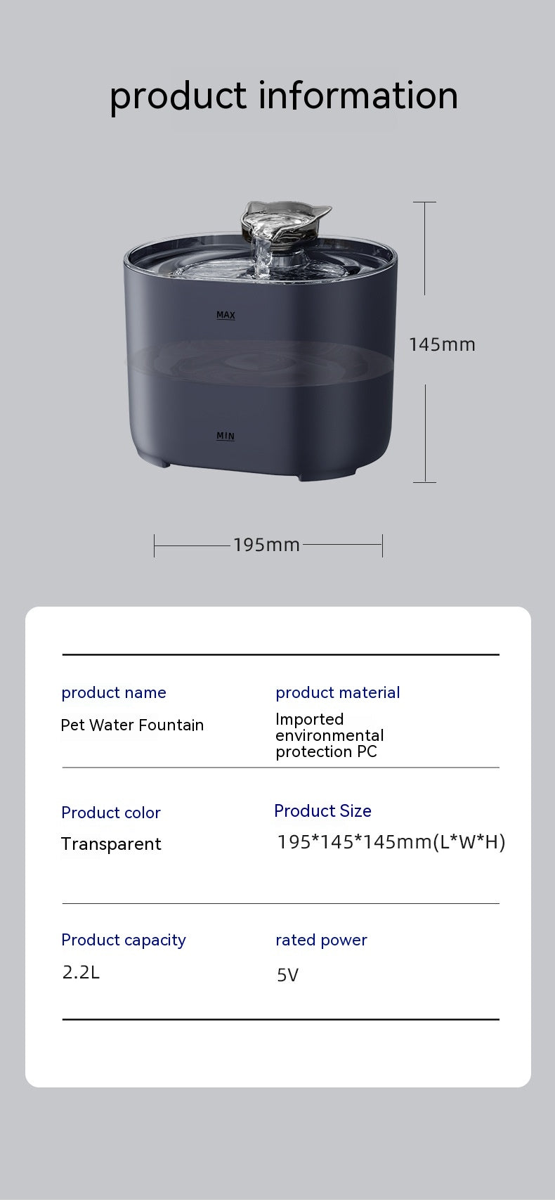 Automatic Water Dispenser for Pets