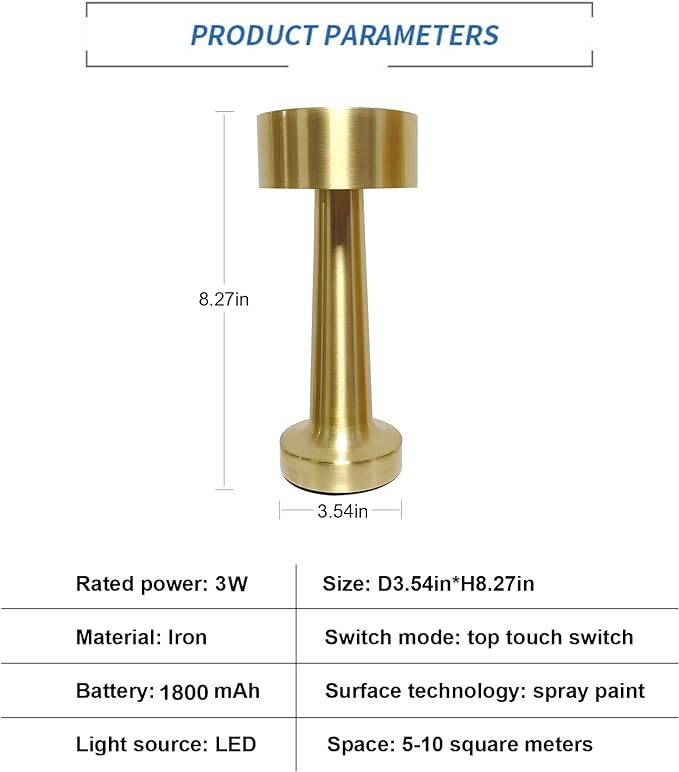 Dumbbell Shape Rechargeable Touch Lamp