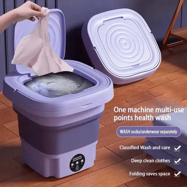 Portable washing machine with dryer