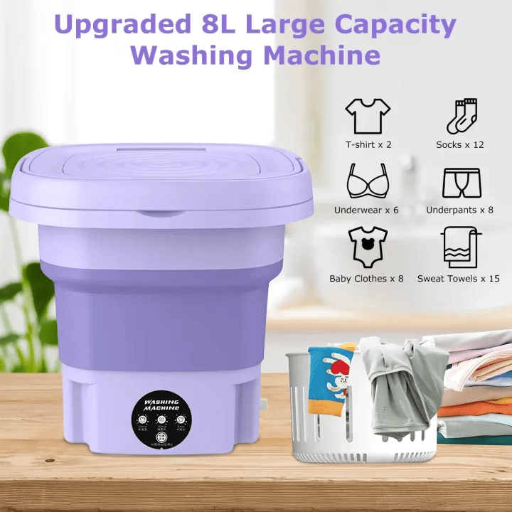 Portable washing machine with dryer