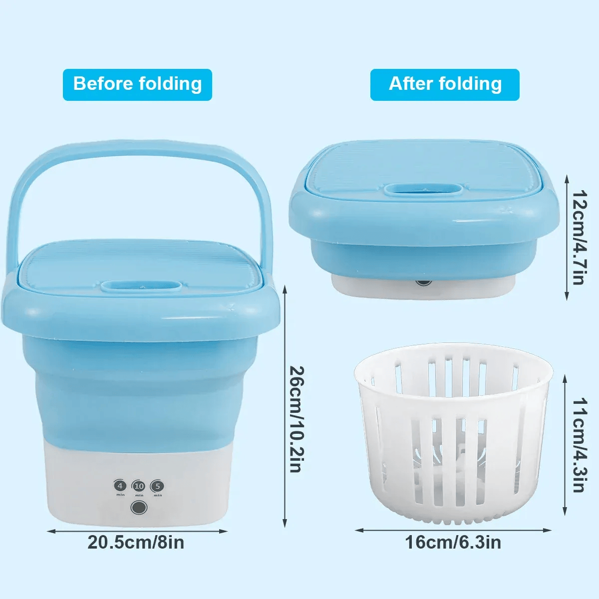 Portable washing machine with dryer